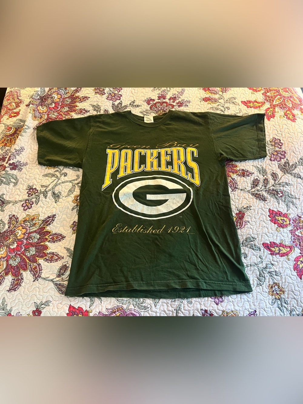 Vintage 90’s Tour Champ Green Bay Packers Tshirt Large L RARE NFL Large Graphics